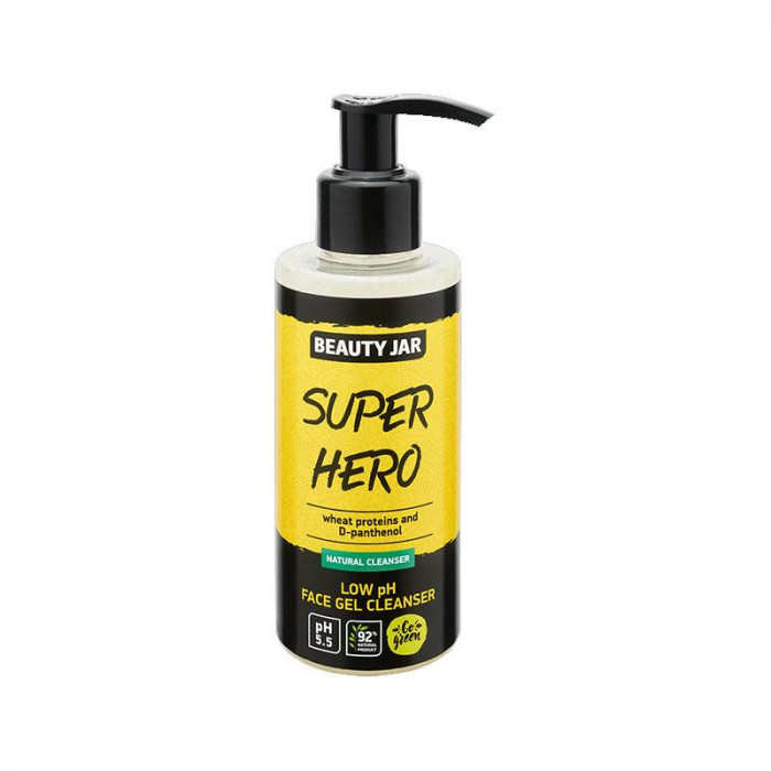 Gel pentru Curatare Faciala cu PH Scazut si Proteine din Grau Super Hero 150 mililitri Beauty Jar