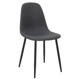 Cumpara ieftin Scaun Bella tesatura antracit cu picioare din metal negru 43x52x88 cm