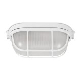 Corp BAT E27 Oval Alb IP54 Dispersor Opal Sticla+Grilaj - NOVELITE