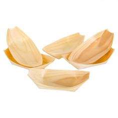Set Boluri Lemn Gondola, 14 cm, 6 Bucăți, Bambus Eco-Friendly