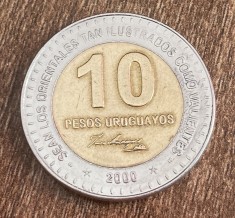 C50 - Moneda foarte veche - Uruguay - 10 pesos - 2000