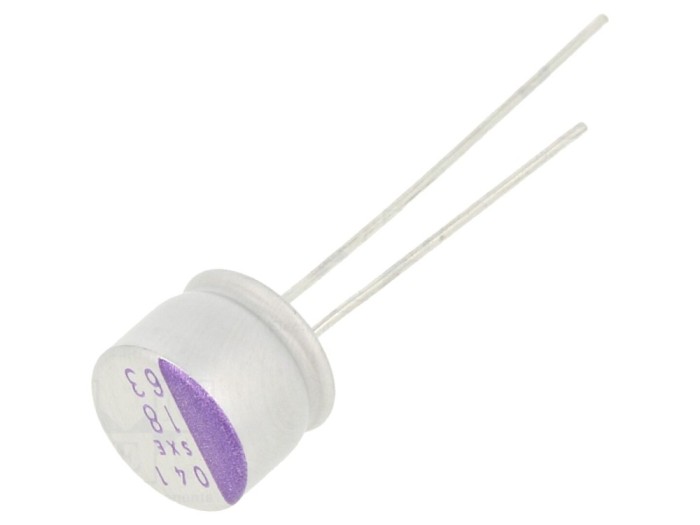 Condensator polimeric 18uF 63V THT