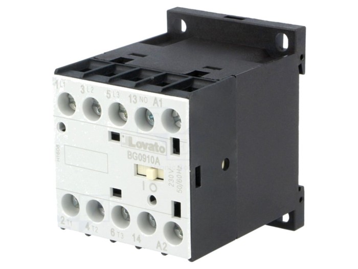 Contactor 3-polar 9A, 230V AC
