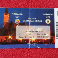 Bilet meci fotbal ROMANIA (U21) - LETONIA (U21) 06.09.2011