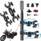 Set prindere motocicleta: selfie stick + 2x clema dubla camere Insta360 X2 X3 X4 X5 GoPro Dji Osmo Action 3 4 5 Pro
