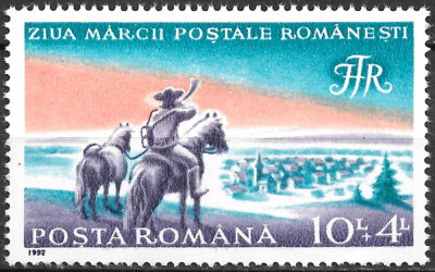 ROM&amp;Acirc;NIA 1992 - LP 1288 - ZIUA MĂRCII POȘTALE ROM&amp;Acirc;NEȘTI - SERIE MNH foto