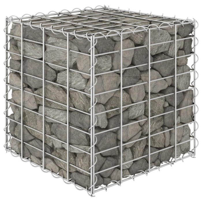 Strat &icirc;naltat cub gabion, 40 x 40 x 40 cm, sarma de otel GartenMobel Dekor