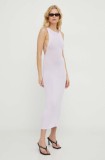 Alohas rochie culoarea violet, midi, mulată