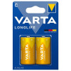 Set 2 baterii alcaline Varta Longlife C (LR14) 1.5V, blister