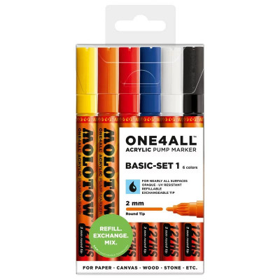 Set markere Molotow ONE4ALL 127HS Basic-Set 1 6cul/set 2 mm foto