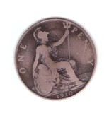 Moneda Marea Britanie 1 penny 1910, stare relativ buna, curata