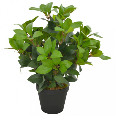 Plantă artificială dafin cu ghiveci, verde, 40 cm foto