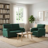 Cumpara ieftin Set de canapea 2 pcs Verde inchis Catifea