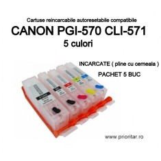Cartuse reincarcabile pt CANON PGI570 CLI571 autoresetabile PGI-570 CLI-571