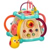 Jucarie educativa, tip cub, 7 in 1, functii multiple, plastic, 26 cm x 26 cm x 21 cm, multicolor