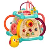 Cumpara ieftin Jucarie educativa, tip cub, 7 in 1, functii multiple, plastic, 26 cm x 26 cm x 21 cm, multicolor