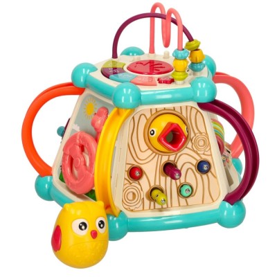 Jucarie educativa, tip cub, 7 in 1, functii multiple, plastic, 26 cm x 26 cm x 21 cm, multicolor foto