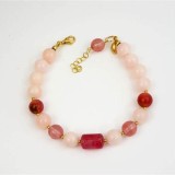 Cumpara ieftin Brățară Dream din jad roz și cuarț