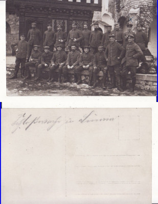 Sinaia -Peles-corpul de garda- militari germani- militara WWI, WK1 foto