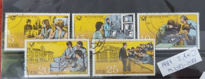 TS21 - Timbre serie DDR 1981 Mi 2583-87 foto