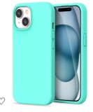 Husa silicon antisoc cu microfibra interior pentru Iphone 15 Turcoaz, Turquoise