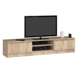 Comoda TV cu 2 usi si rafturi centrale, PAL laminat, 160x40x33 cm, stejar sonoma Household NewTrend