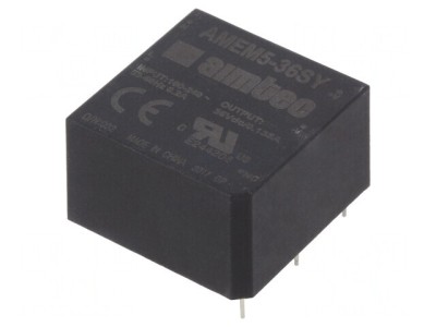 Convertor AC/DC 5W 36VDC AMEM5-36SY foto