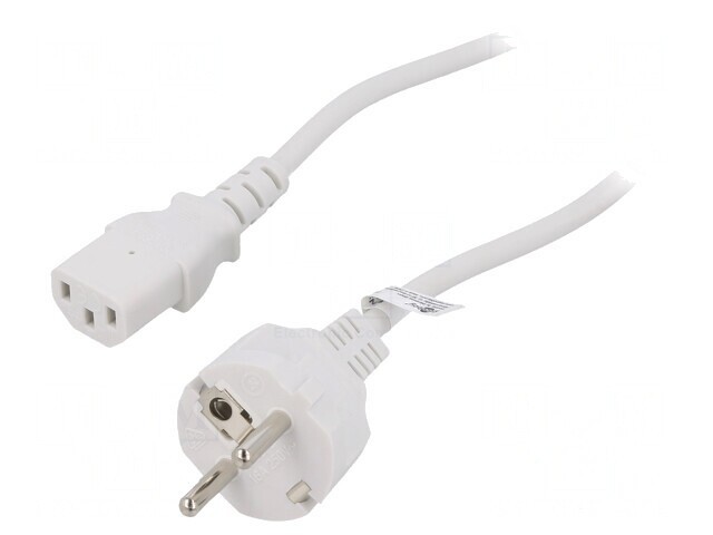 Cablu Prelungitor IEC C13 C14 2m Alb 10A 250V