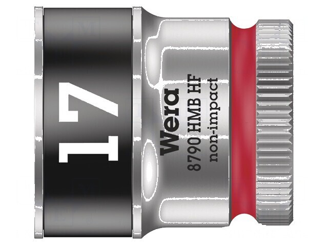 Cap tubular HEX 17mm 3/8 29mm oțel crom-vanadium 6 puncte