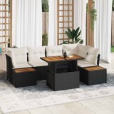 Cumpara ieftin Set de canapele pentru gradina 10 buc. Negru Rattan poli