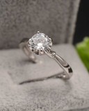Inel romantic de logodna din argint cu zirconiu alb cod ARG370E, Argintboutique