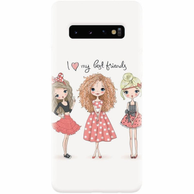 Husa silicon personalizata pentru Samsung Galaxy S10 Plus, I Love My Best Friends foto