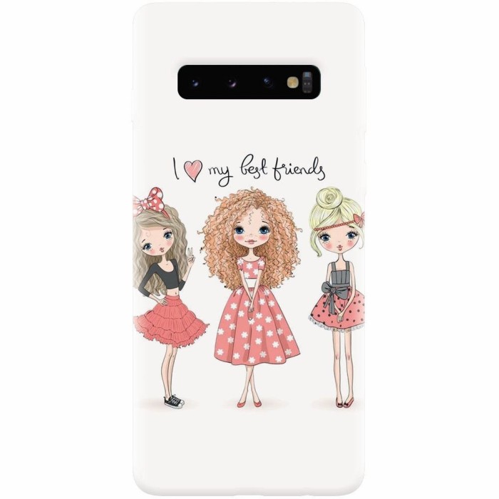 Husa silicon personalizata pentru Samsung Galaxy S10, I Love My Best Friends