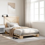Cumpara ieftin Cadru de pat cu tăblie, 100x200 cm, lemn masiv de pin