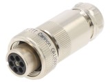 Conector circular mamă, 7 pini, IP65, montare pe cablu