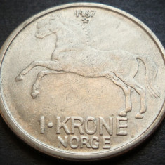 Moneda 1 COROANA - NORVEGIA, anul 1967 * cod 4335 A