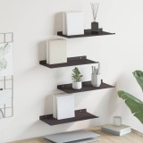 vidaXL Raft de perete cu raft Pe perete 4 pcs Negru 40 x 18 x 2,5 cm 8004009