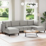 vidaXL Set de mobilier pentru living 6 pcs Gri deschis Țesătură 3413802