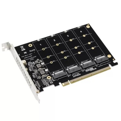 Adaptor Quad (4) Drive NVME M.2 la PCIE x16 foto