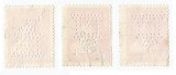 *Romania, lot 5 cu 3 timbre perforate identice cu perforatii in pozitii diferite, Stampilat