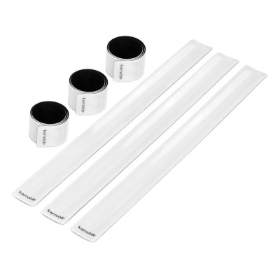 Set 6 Benzi reflectorizante pentru activitati in aer liber, Kwmobile, Alb, Poliester, 53848.02 foto