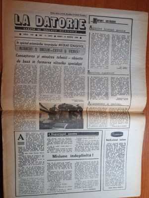 ziarul la datorie 14 martie 1989-gazeta de educatie ostaseasca foto
