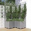 Jardiniera gradina cu spalier Gossi, 80x80x136 cm, PP, gri deschis. Ghiveci exterior plante cataratoare, rezistenta intemperii