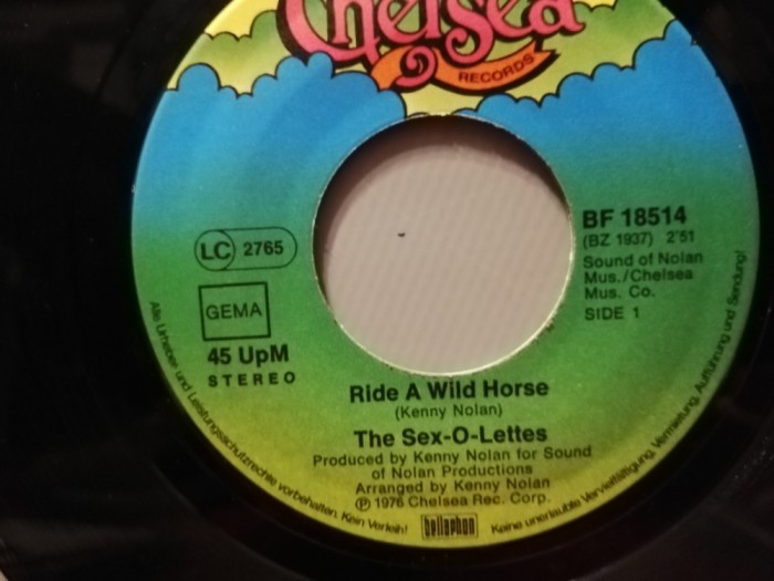 The Sex-O-Lettes - Ride A Wilde (1976/Chelsea/RFG) - VINIL Single "7/NM