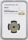 Moneda Romania 10 Bani 1906 J MS62 NGC Argint Carol I