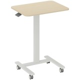 Vinsetto Birou &icirc;n picioare, masă pentru laptop, reglabil pe &icirc;nălțime, 4 roți, 65 cm x 48 cm x 108 cm, Galben | Aosom Romania
