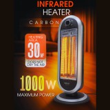 &Icirc;ncălzitor Infraroșu Zenet 515, Rotire 180&deg;, 2 Moduri, Negru, Sub 1500 W, Electric