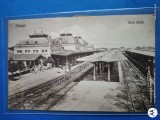 carte postala Gara Ploiesti Sud , circulata, ANUL 1924 , Cu timbru si stampile .