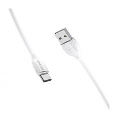 Cablu cu conectori USB tata la USB tip C tata, Borofone BX19 Benefit, lungime 1m, alb