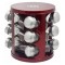 Set condimente rotativ, 12 recipiente, rosu lucios